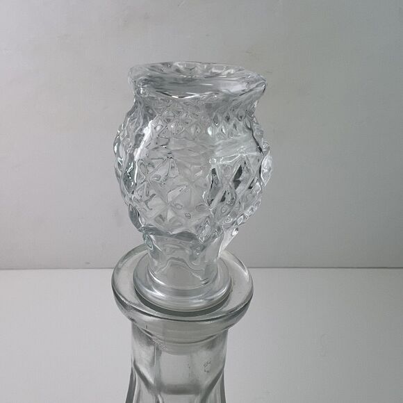 Wexford by Anchor Hocking Glass Ships Decanter 12” Clear Cut Diamond Pattern - Picture 3 of 7